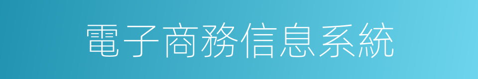 電子商務信息系統的同義詞