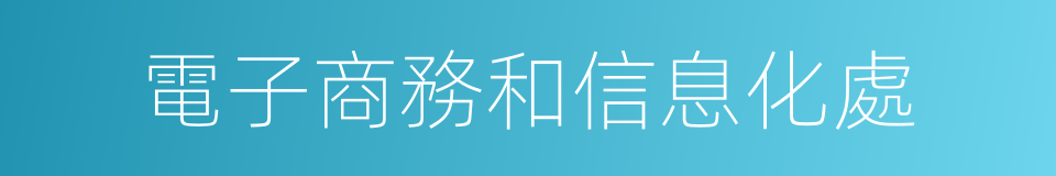 電子商務和信息化處的同義詞