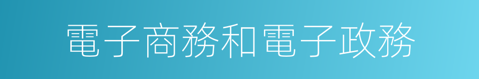 電子商務和電子政務的同義詞