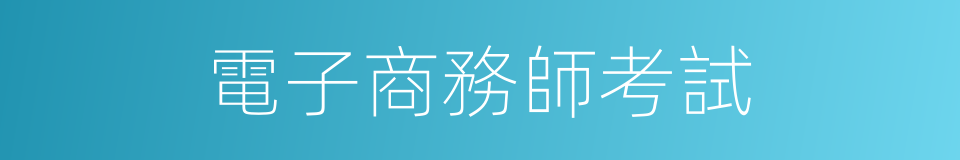 電子商務師考試的同義詞