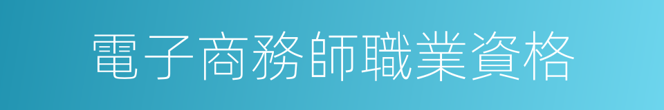 電子商務師職業資格的同義詞