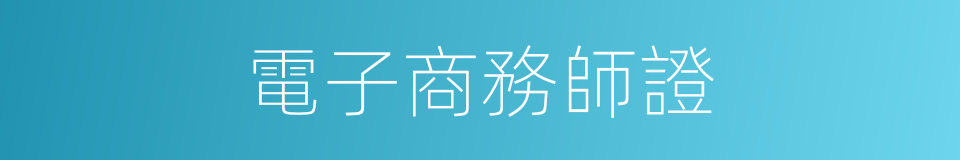 電子商務師證的同義詞