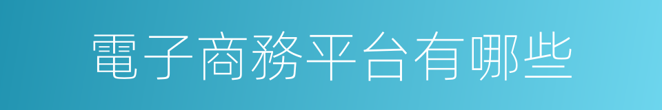 電子商務平台有哪些的同義詞