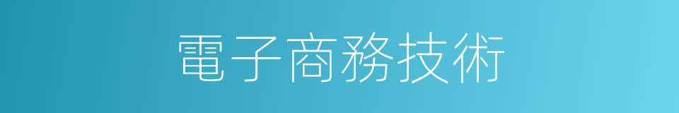 電子商務技術的同義詞