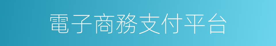 電子商務支付平台的同義詞