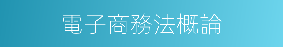 電子商務法概論的同義詞