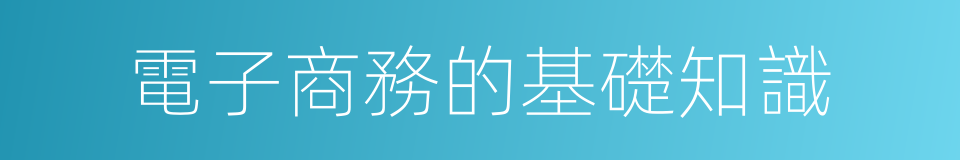 電子商務的基礎知識的同義詞