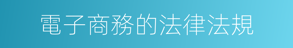 電子商務的法律法規的同義詞