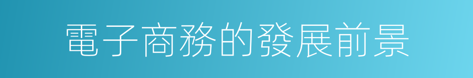 電子商務的發展前景的同義詞