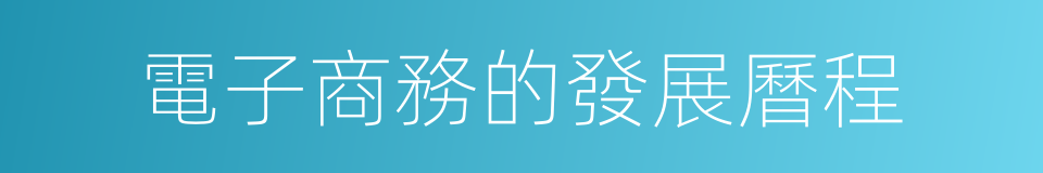 電子商務的發展曆程的同義詞