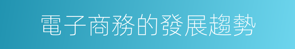 電子商務的發展趨勢的同義詞