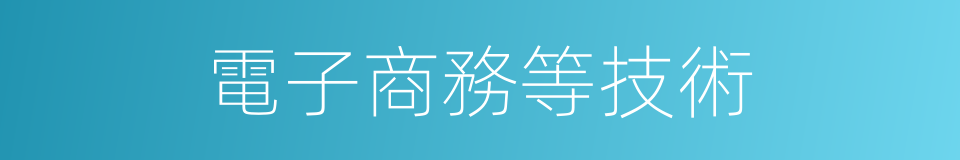 電子商務等技術的同義詞