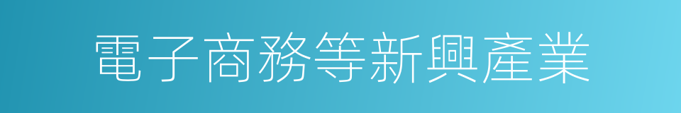 電子商務等新興產業的同義詞