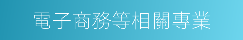 電子商務等相關專業的同義詞