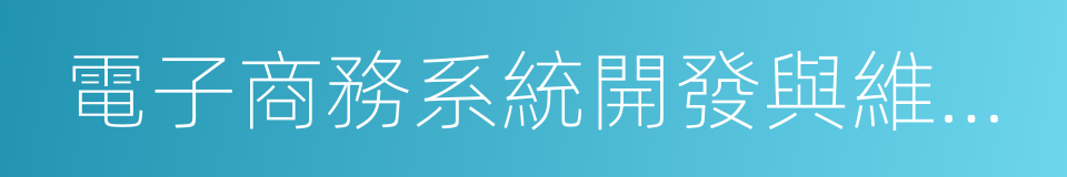 電子商務系統開發與維護工作的同義詞