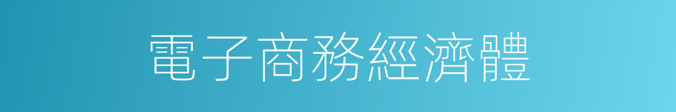 電子商務經濟體的同義詞