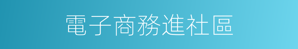 電子商務進社區的同義詞