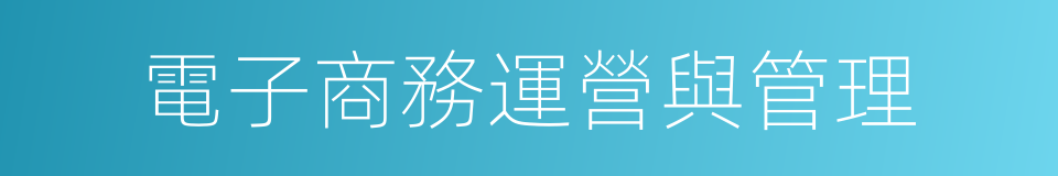 電子商務運營與管理的同義詞