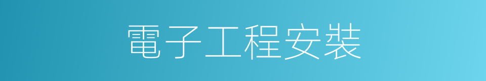 電子工程安裝的同義詞
