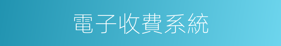 電子收費系統的同義詞