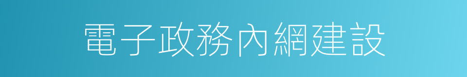 電子政務內網建設的同義詞