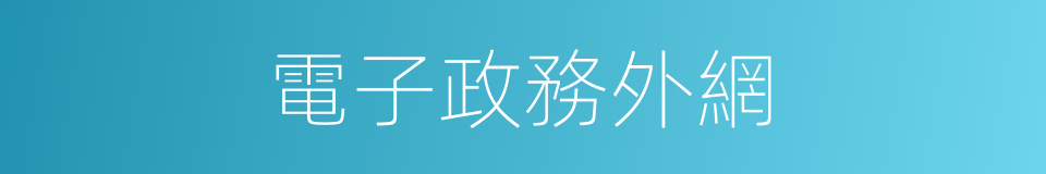 電子政務外網的同義詞