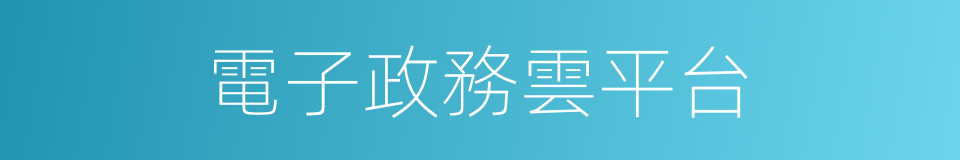 電子政務雲平台的同義詞