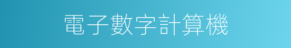 電子數字計算機的意思