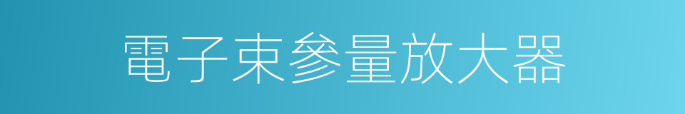 電子束參量放大器的同義詞