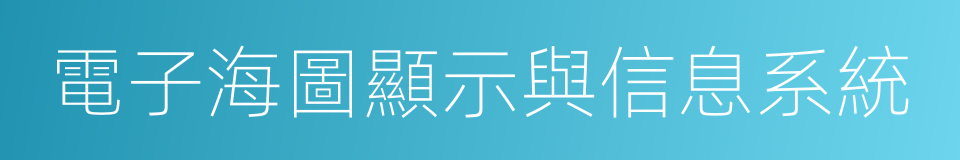 電子海圖顯示與信息系統的同義詞