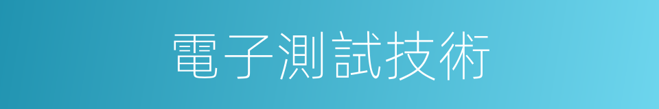 電子測試技術的同義詞
