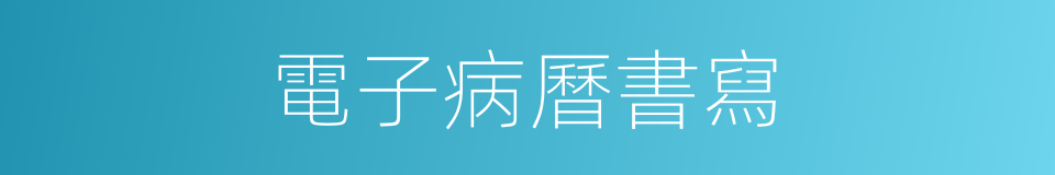 電子病曆書寫的同義詞