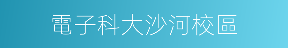 電子科大沙河校區的同義詞