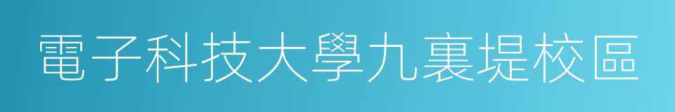 電子科技大學九裏堤校區的同義詞