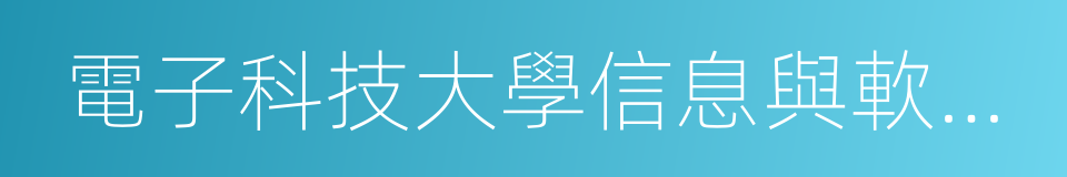 電子科技大學信息與軟件工程學院的同義詞