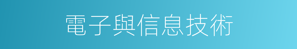 電子與信息技術的同義詞