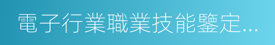 電子行業職業技能鑒定指導中心的同義詞