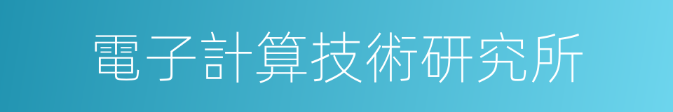電子計算技術研究所的同義詞