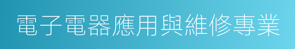 電子電器應用與維修專業的同義詞