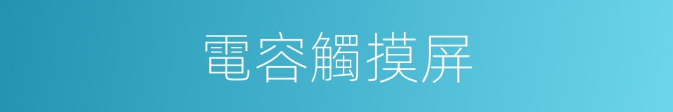 電容觸摸屏的同義詞