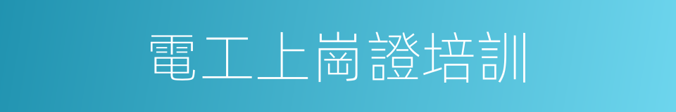 電工上崗證培訓的同義詞