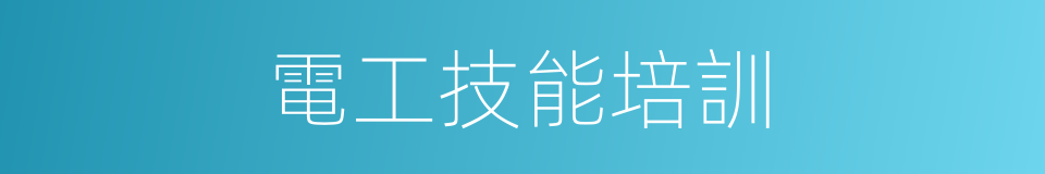 電工技能培訓的同義詞