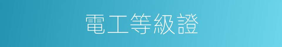 電工等級證的同義詞