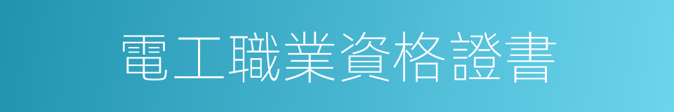 電工職業資格證書的同義詞