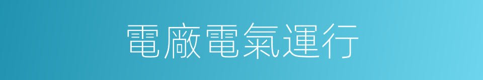電廠電氣運行的同義詞