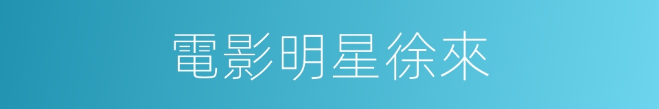 電影明星徐來的同義詞