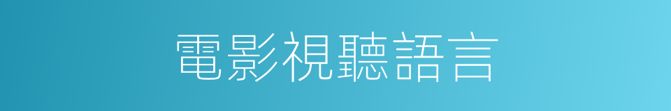 電影視聽語言的同義詞