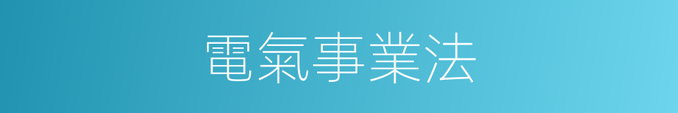 電氣事業法的同義詞