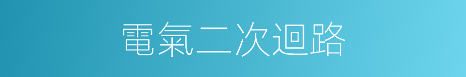 電氣二次迴路的同義詞