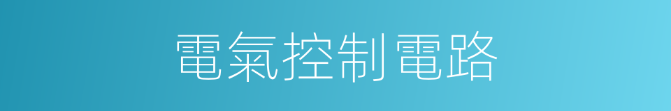 電氣控制電路的同義詞